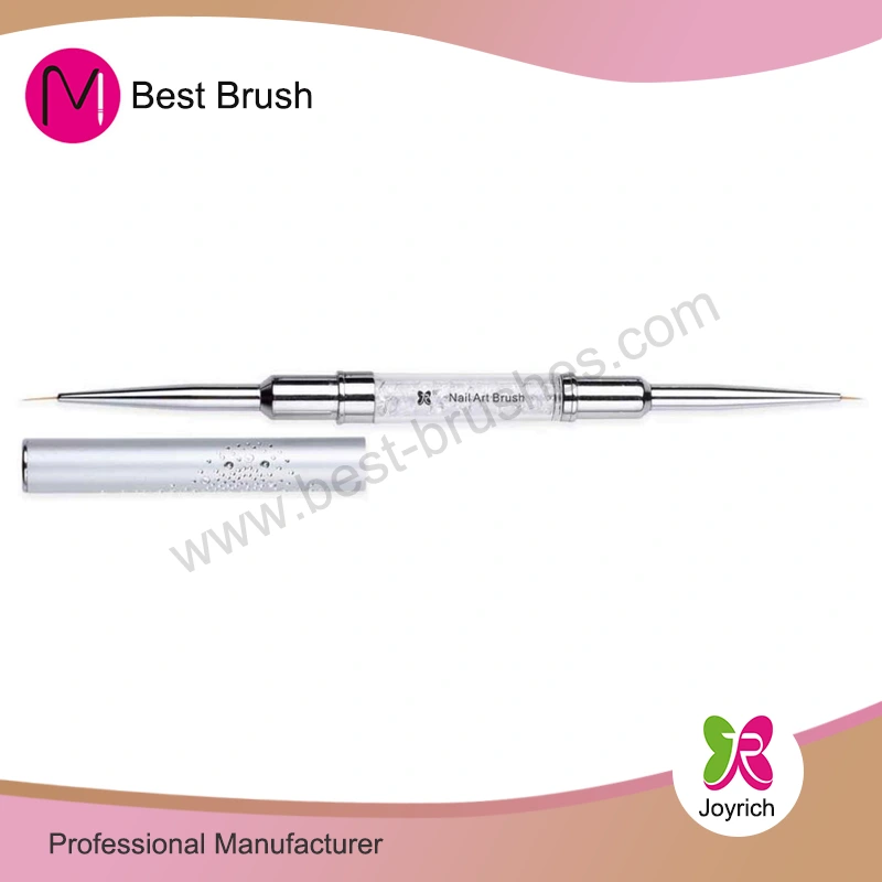 வெள்ளை தொப்பி ஆணி கலை இரட்டை ஆணி தூரிகை